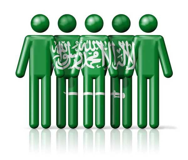 Bandiera dell'Arabia Saudita sulla figura bastone — Foto Stock