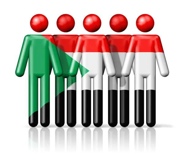 Bandera de Sudán en figura de palo — Foto de Stock