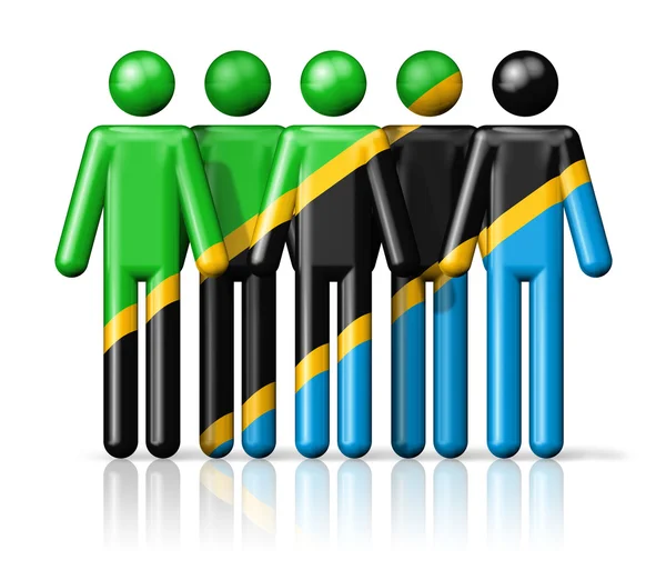 Bandeira da Tanzânia na figura da vara — Fotografia de Stock