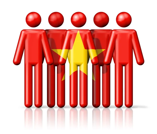 Flag of Vietnam on stick figure — Stock Photo, Image