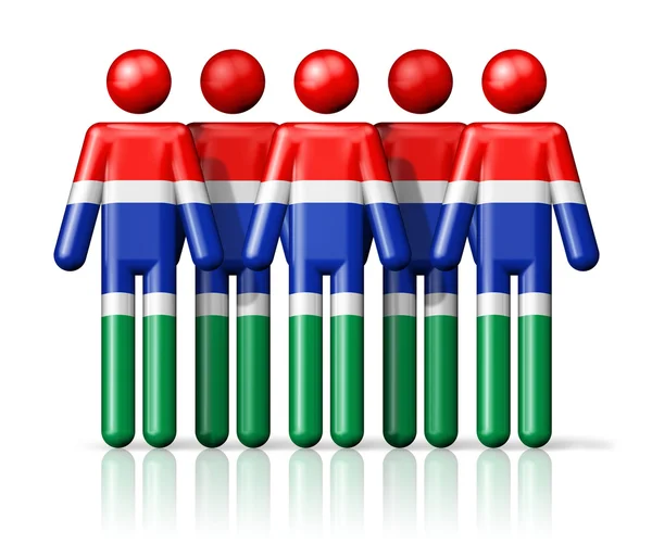 Vlag van Gambia op stok figuur — Stockfoto