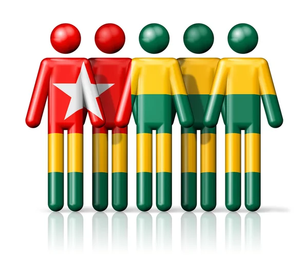 스틱 그림에 토고의 국기 — 스톡 사진