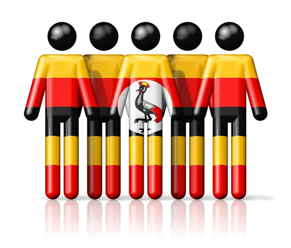 Vlag van Oeganda op stok figuur — Stockfoto