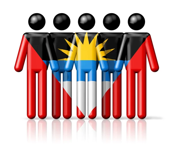 Flag of Antigua and Barbuda on stick figure — Stock Photo, Image