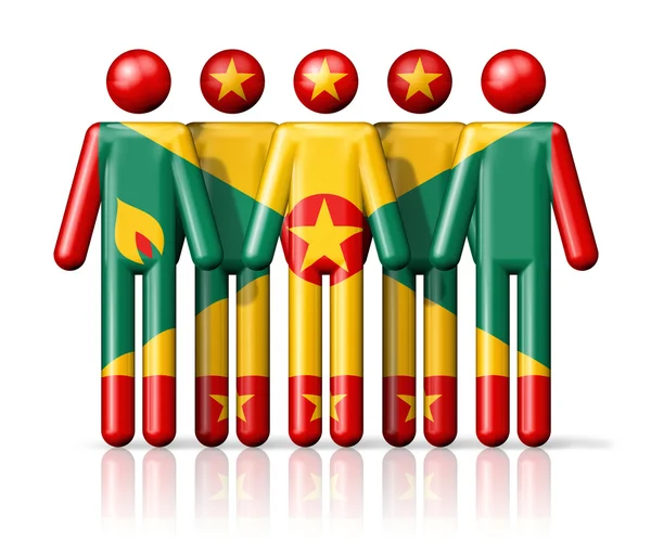 Flag of Grenada on stick figure — 스톡 사진