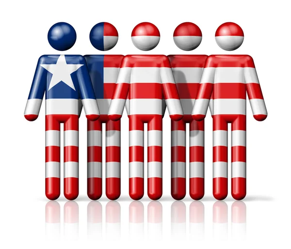 Flag of Liberia on stick figure — Stockfoto