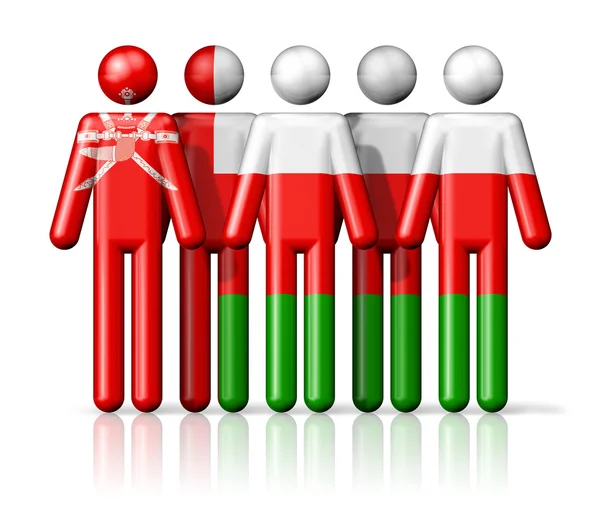 Flag of Oman on stick figure — Stock Photo, Image