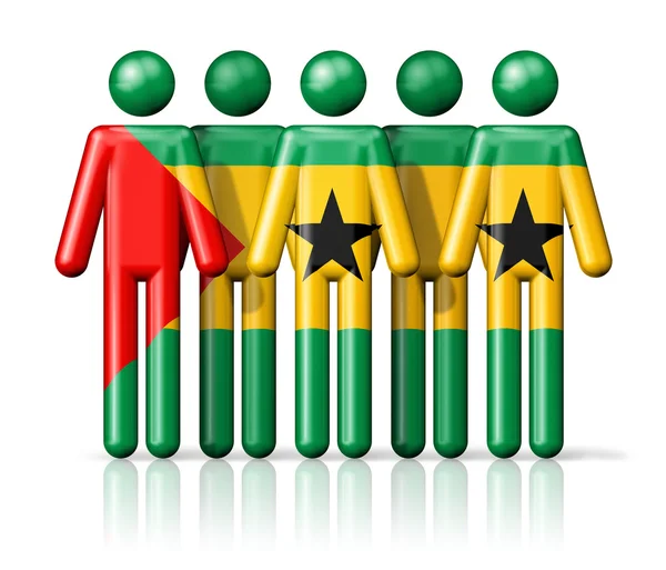 Bandeira de São Tomé e Príncipe na figura da vara — Fotografia de Stock