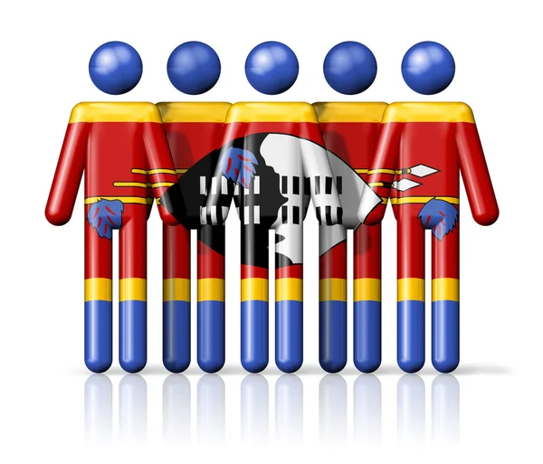 Flag of Swaziland on stick figure — Stock Fotó