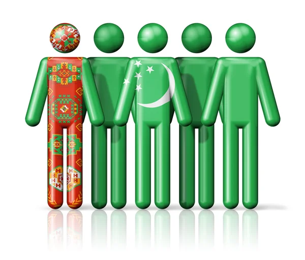 Flag of Turkmenistan on stick figure — Stock fotografie