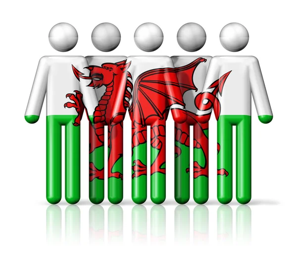 Flag of Wales on stick figure — Φωτογραφία Αρχείου