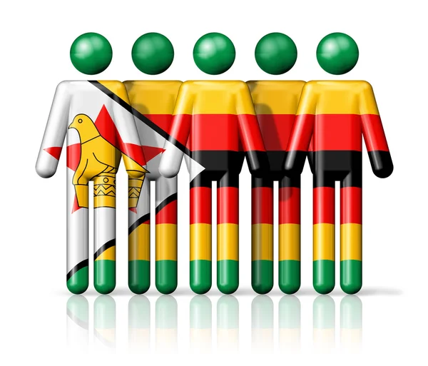 Flagge von Simbabwe auf Strichmännchen — Stockfoto