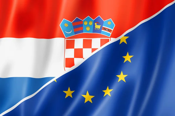 Croatia and Europe flag — Φωτογραφία Αρχείου