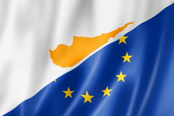 Флаг Кипра и Европы — стоковое фото
