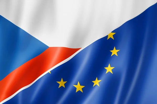 Bandera de República Checa y Europa — Foto de Stock