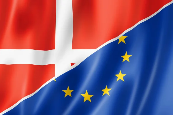 Denmark and Europe flag — стокове фото