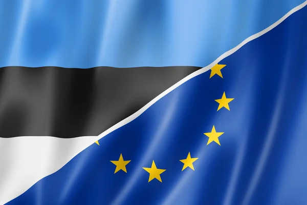 Estonia e bandeira da europa — Fotografia de Stock