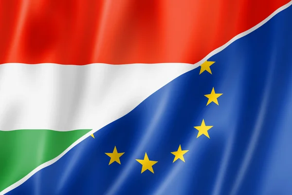 Hungary and Europe flag — Stock Photo, Image