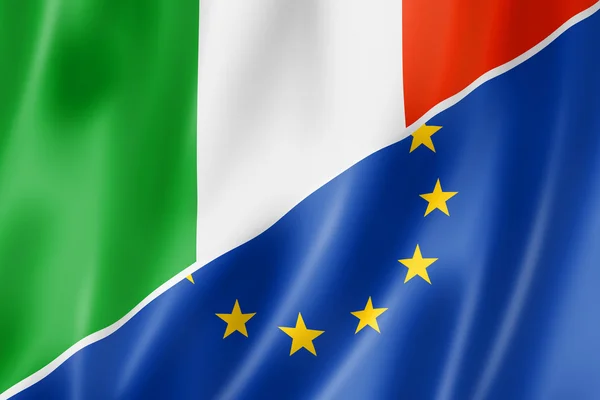Italy and Europe flag — стокове фото