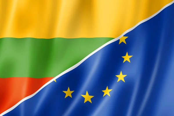 Lithuania and Europe flag — Stockfoto