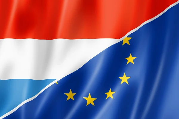 Bandera de Luxemburgo y Europa —  Fotos de Stock