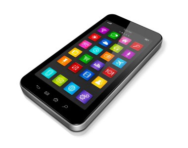 High Tech Smartphone ile apps simgeler arayüzey