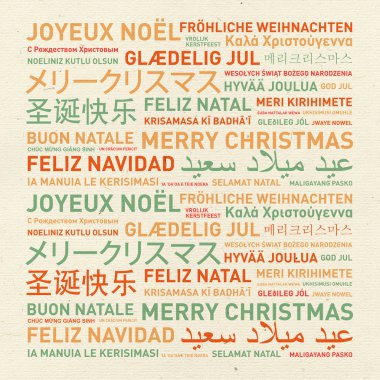 Dünya neşeli Noel vintage kartı