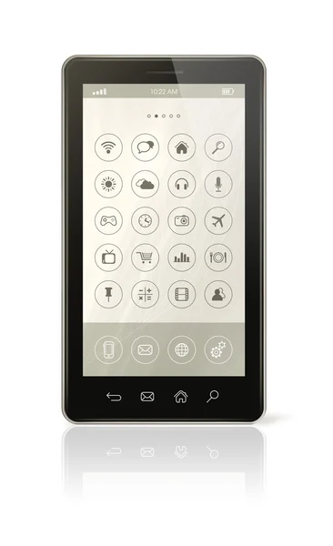 Telefone inteligente com interface de ícones — Fotografia de Stock