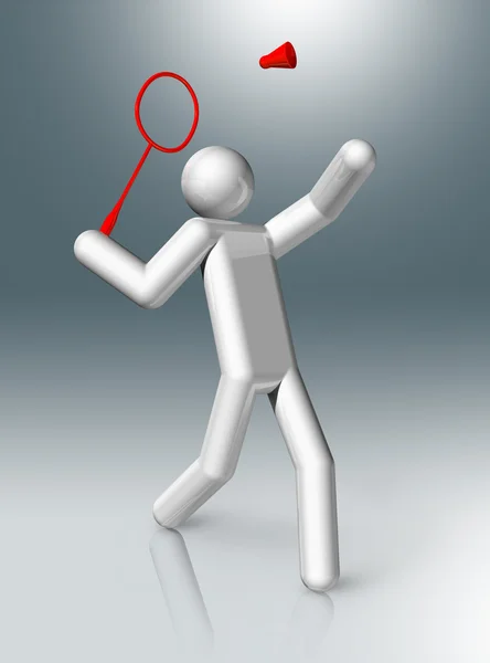 Badminton 3D-symbol, olympiske idretter – stockfoto