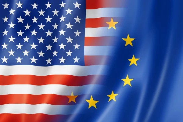 Bandera de Estados Unidos y Europa —  Fotos de Stock