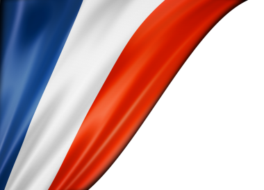 Fransa bayrağı beyazın üzerinde izole edilmiş. Yatay panoramik pankart.