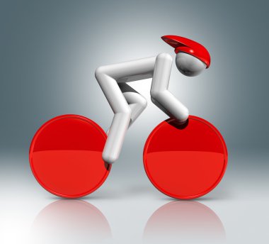 Bisiklete binme parça 3d sembolü, olimpik spor