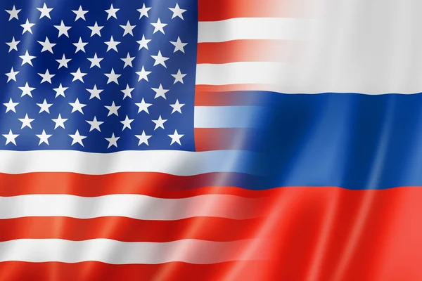 Прапор США і Росії — стокове фото