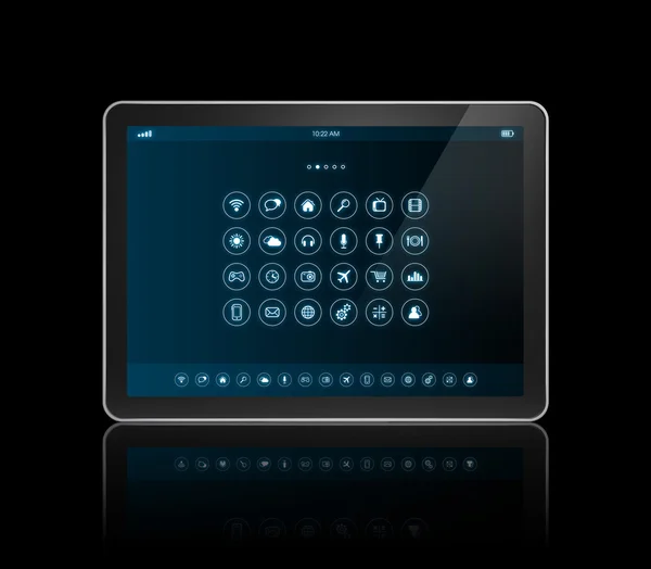 Tablette numérique avec interface d'icônes applications — Photo