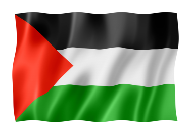 Palestine bayrak, üç boyutlu render, üzerinde beyaz izole