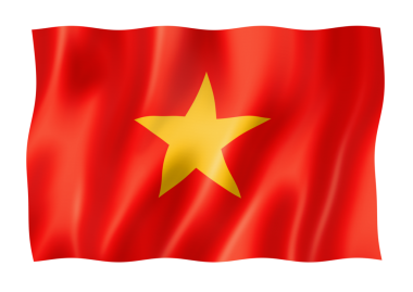 Vietnam bayrak, üç boyutlu render, üzerinde beyaz izole