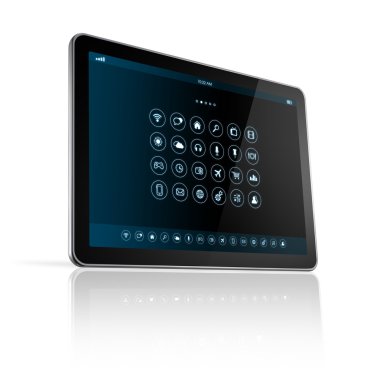 Dijital tablet pc ile apps simgeler arayüzey