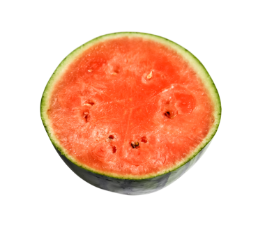 Şeffaf arkaplanda izole edilmiş taze karpuz dilimi