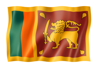 Sri Lanka bayrak, üç boyutlu render, üzerinde beyaz izole