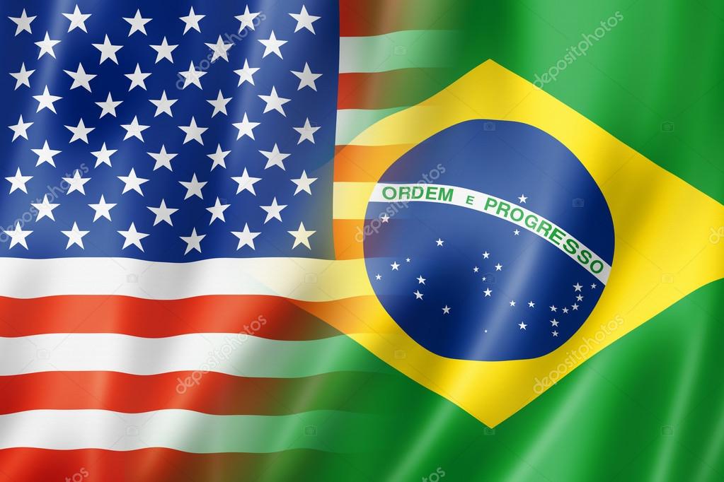 EUA e bandeira do brasil fotos, imagens de © daboost #87920136