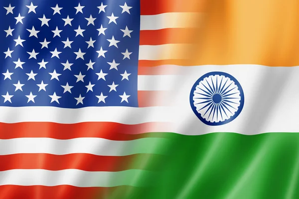 Flagge der USA und Indiens — Stockfoto