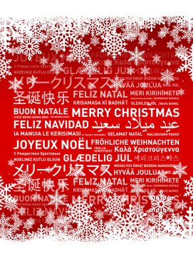 Dünya neşeli Noel kartı