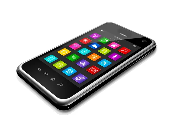 Telefon komórkowy z aplikacji Ikony Interfejs — Zdjęcie stockowe