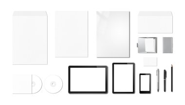 Kurumsal marka mockup şablon, beyaz arka plan