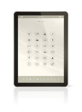 Dijital tablet pc ile apps simgeler arayüzey