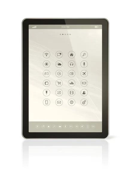 PC tableta digital con interfaz de iconos de aplicaciones — Foto de Stock
