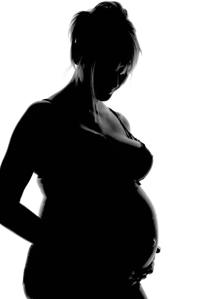 Femme Enceinte Ombre Chinoise — Stockfoto