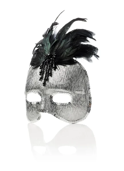 Silver colored carnival mask — Stock Photo, Image