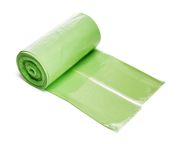 Green transhbags in a roll — Stock Photo, Image