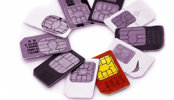 Schede SIM a microchip — Foto Stock